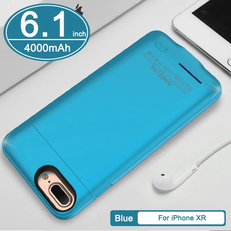 JAVY портативное зарядное устройство для iPhone 6 S 7 8 Plus, чехол для зарядного устройства для iPhone X R Max, портативная Магнитная подставка - Цвет: BU iXR