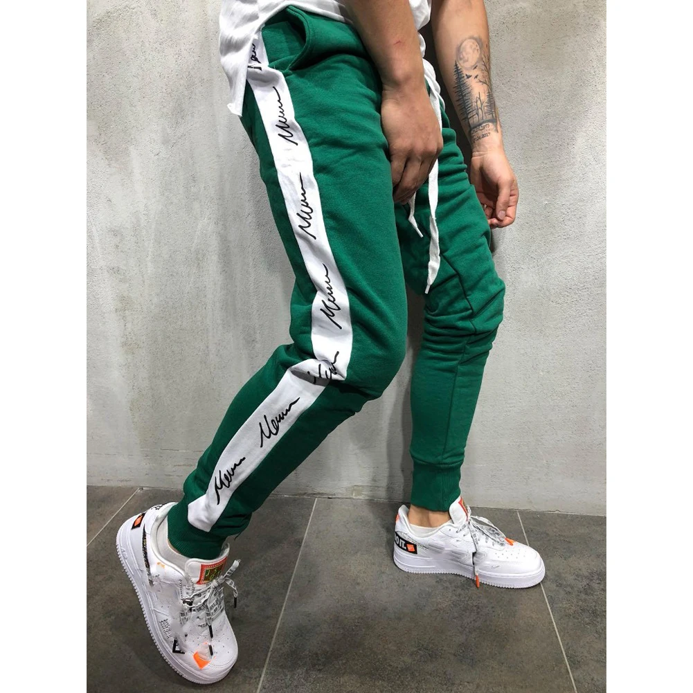 Hot Sale New Fashion Trend Men's Gym Slim Fit Long Pencil Trousers Hip Pop Tracksuit Bottoms Skinny Joggers Sweat Pants