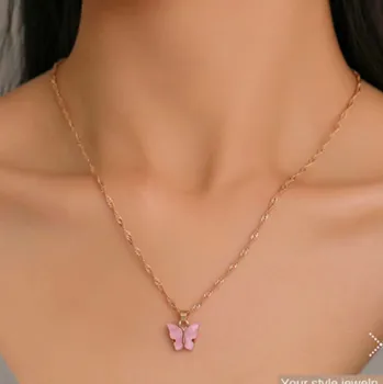 

butterfly fashion classic Silver color insect shape chains Necklace For Women Pendant design Jewelry Accessories necklaces Gift