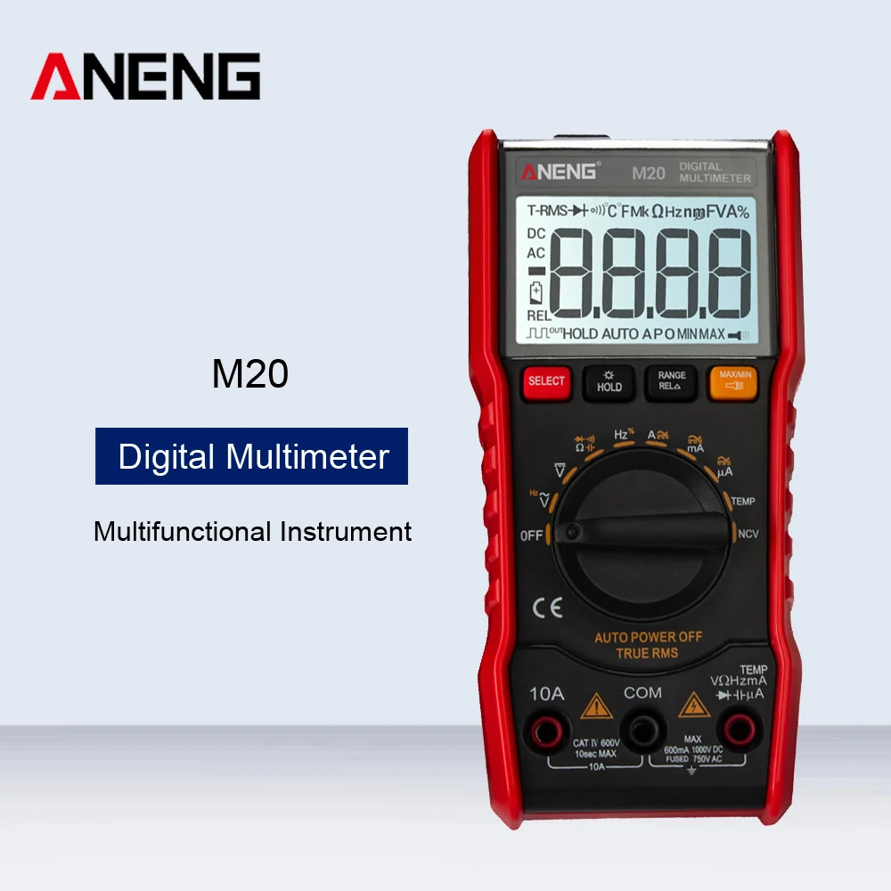 ANENG M20 цифровой дисплей мультиметр 6000 отсчетов тестер Esr метр Multimetro Analogico цифровой с подсветкой AC/DC Амперметр
