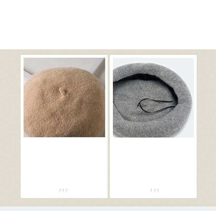 New Korean Lady Autumn Winter Berets Hat Vintage Women Cashmere Berets Solid Color Caps Female Bonnet Cap