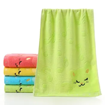 

Musical Notes Small Towel Bamboo Fiber Music Cat Soft Towel Children's Jacquard / Embroidered Wool