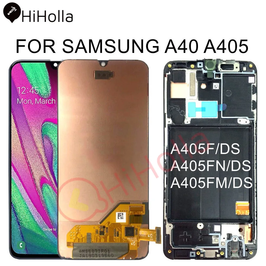 ЖК дисплей для Samsung Galaxy A40 A405 A405F A405FN/DS сенсорный экран в сборе с рамкой Замена