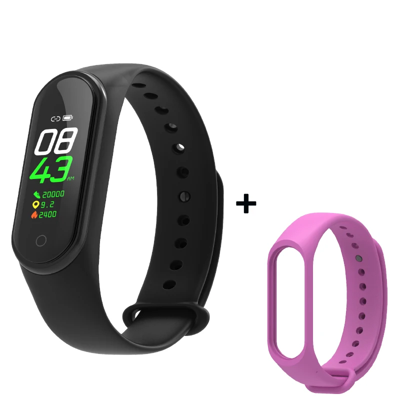 As shown 1 M4 смарт-браслет спортивный водонепроницаемый фитнес-браслет SmartBand дает дополнительный ремень кровяное давление пульсометр для мужчин женщин детей - Цвет: As shown 1