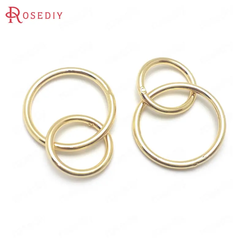 

(36921)10PCS 29x18MM 24K Gold Color Brass Double Connected Circel Charms Pendants High Quality Diy Jewelry Findings Accessories
