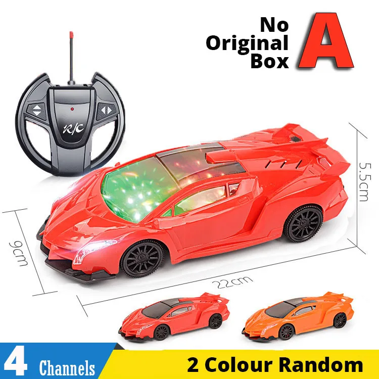 A 4 канала 22 см RC игрушечный автомобиль светодиодный светильник Электрический робот спортивный автомобиль модели игрушки подарки на день рождения для мальчиков 2,4 г роскошный автомобиль - Цвет: A
