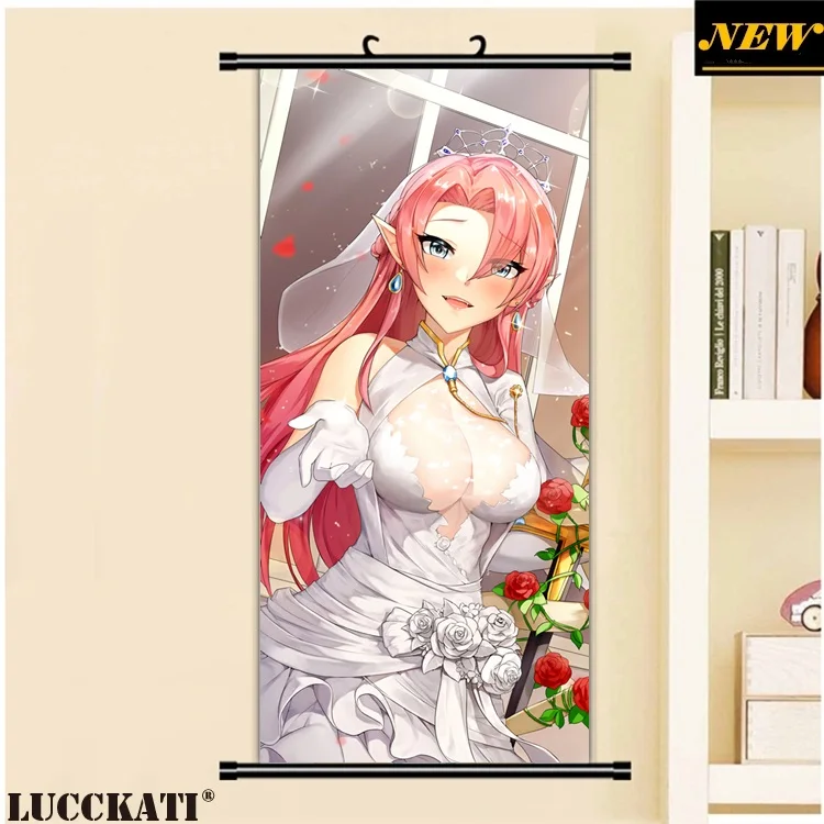 45X95 см Azur Лейн Bilan Hangxian соски без бюстгальтера животные уши калочки сексуальные лоли мультфильм аниме плакат прокрутки холст живопись
