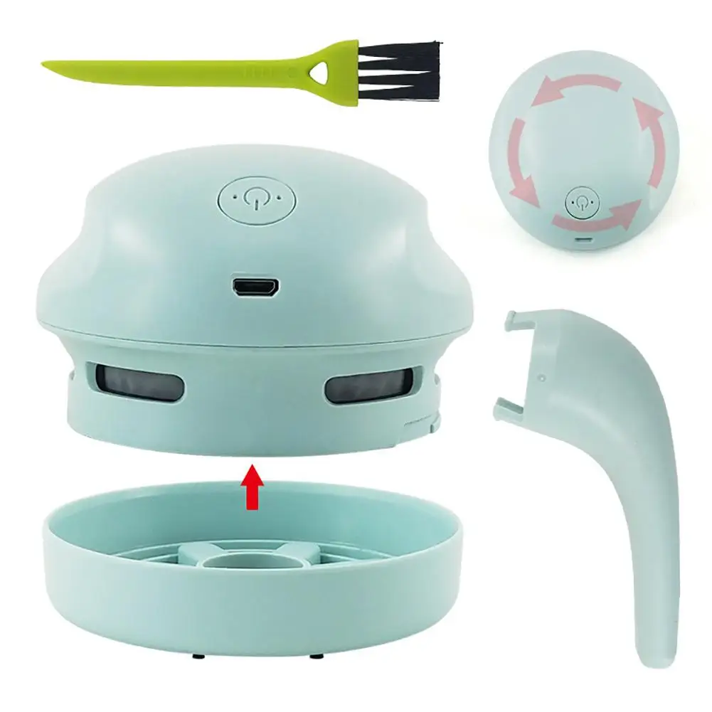 Cordless Robot Vacuum Cleaner Mini Desktop Portable Vacuum Cleaner Mobile Cordles Cleaner Hand-held Table Dust Sweeper USB Charge