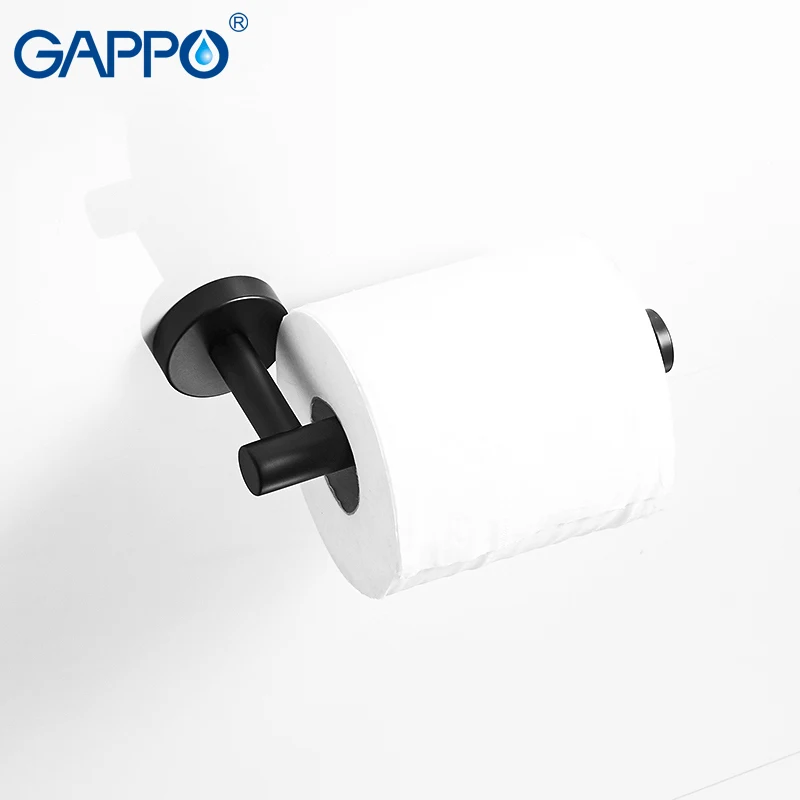GAPPO золотой черный набор аксессуаров для ванной комнаты черный крючок для халата один крючок для полотенец крючок для халата держатель для бумаги аксессуары для ванной комнаты Y38124-2
