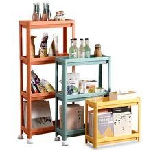 Storage Shelf Plastic Subdries Rack Movable Interspace Storage Racks Refrigerator Space Rack with Roller Kitchen Organizer