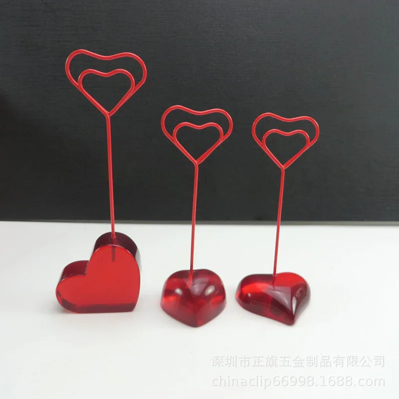 50 Mm Heart Shape Notes Folder Business Card Holder Wedding Seat Clamp Cross Border Currently Available the Same Day Delivery
