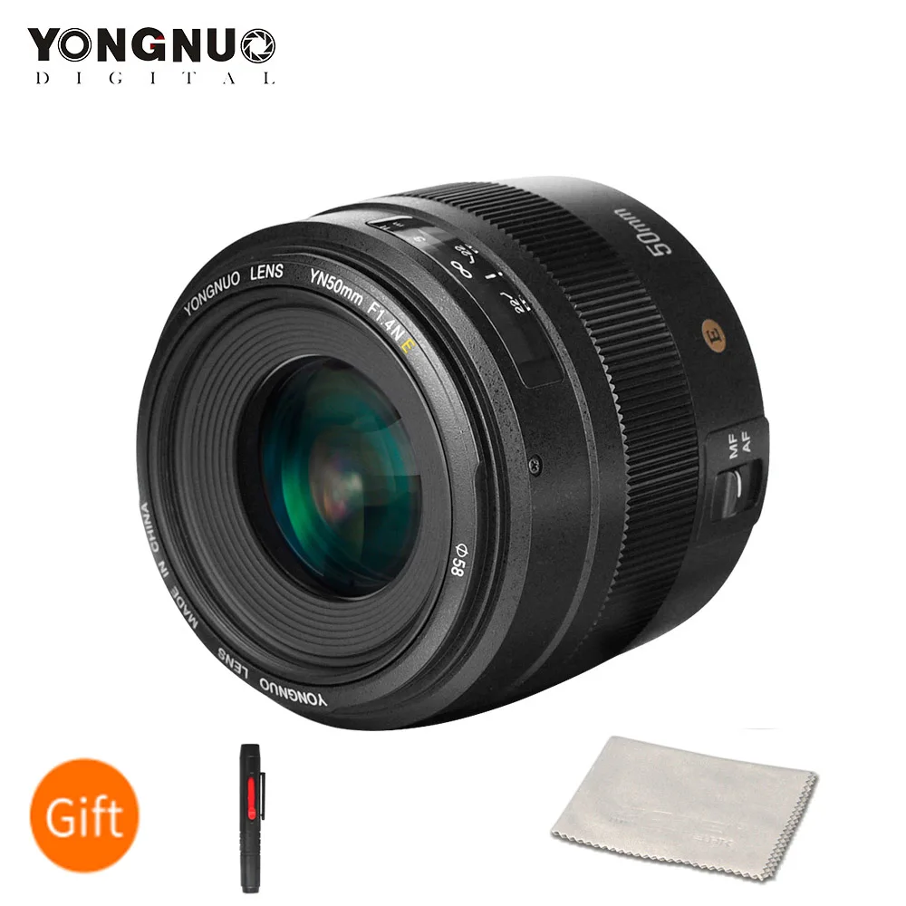 YONGNUO YN50MM 50MM F1.4N F1.4 E Стандартный PrimeAuto объектив AF/MF для Nikon D7500 D7200 D7100 D7000 D5600 D5500 D5300 D5200