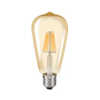 

Mabor E27 ST64 8W LED Bulb Edison Filament COB Light Dimmable with Gold Yellow