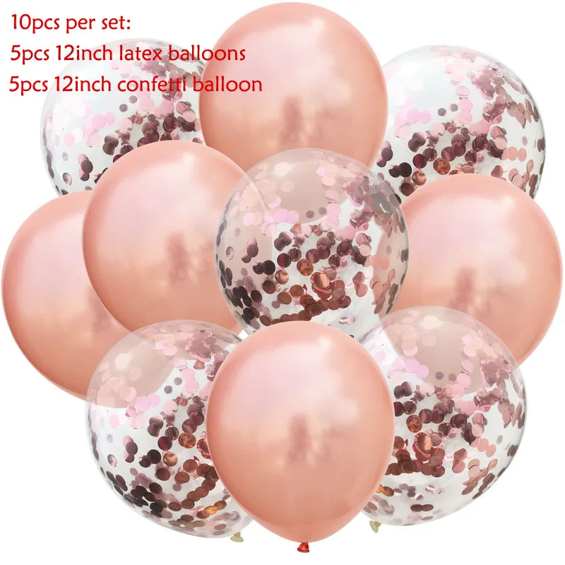 10pc(RoseGold) 14 шт./лот, набор конфетти из смешанного розового золота с воздушным шаром на день рождения, воздушный шар на свадьбу, день рождения, декоративный шар, сделай сам - Цвет: 10pc(RoseGold)