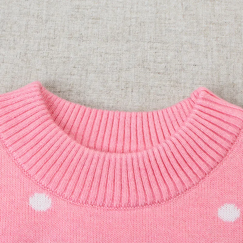 Милые свитера для маленьких девочек мягкие свободные повседневные топы с рисунком кролика для девочек, одежда для маленьких детей одежда в горошек для девочек 6, 8, 10, 12 лет
