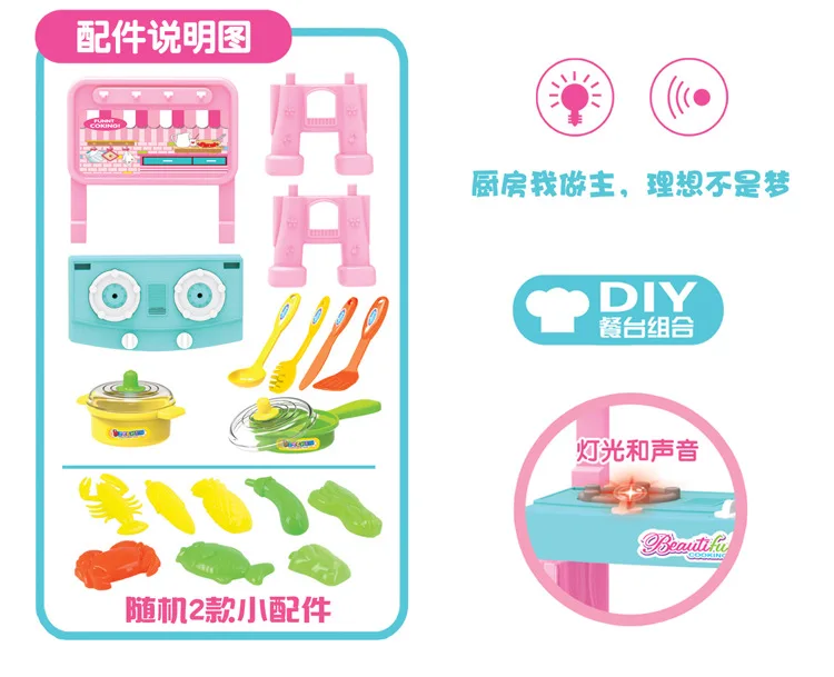 Новые продукты игровой домик игрушки для детей Обучающие Раннее Образование Модель маленькая кухня кухонные приборы набор посуды