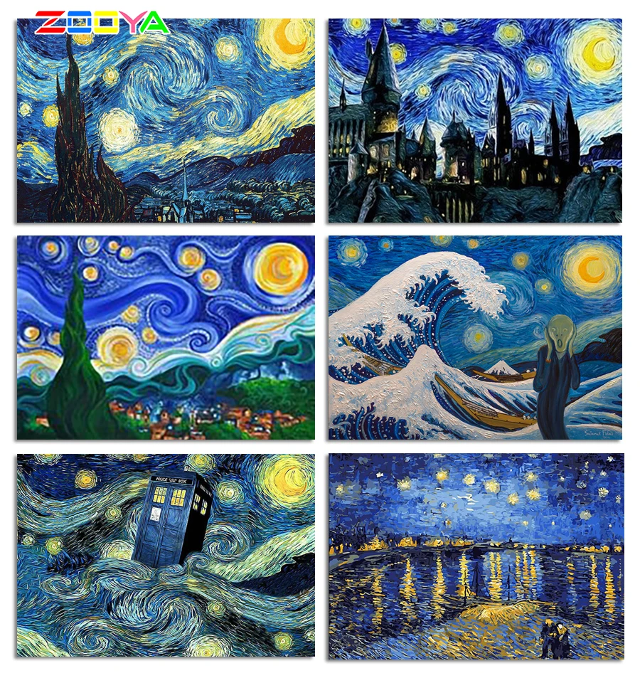 DIY 5D Diamond Embroidery Abstract Oil Painting Van Gogh Art Starry Night  diamond painting Square/Round Drill Resin Home Decor - AliExpress