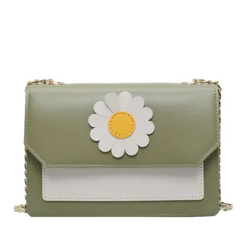 

Chain Crossbody Bags for Women 2020 PU Leather Daisies Flap Sac A Main Femme Shoulder Bag Luxury Handbags Women Designer Bag