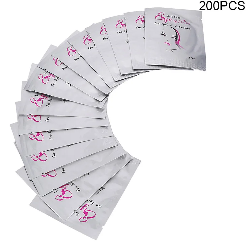 200pcs 50/100/200 пар накладки для глаз без ворса ресницы гелевые подушечки маски Eyepads наращивание ресниц патчи Лидер продаж - Цвет: 200pcs