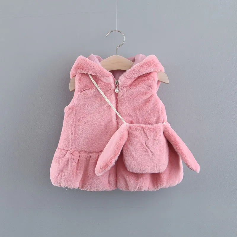 Baby Girls Faux Fur Vest Autumn Winter Fashion Thick Warm Waistcoat Cute Kids Outerwear Baby Girl Christmas Clothes