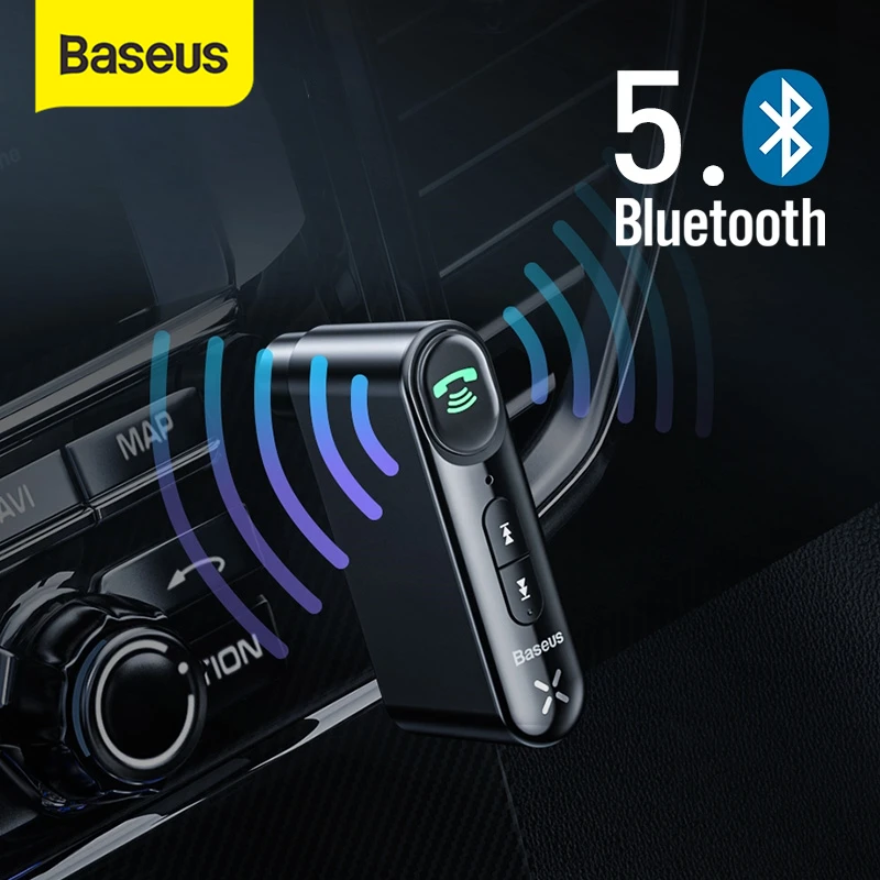 Baseus Car Aux Bluetooth 5 0 Adapter Wireless 3 5mm Audio Receiver for Auto Bluetooth Handsfree Car Kit Speaker Headphone
