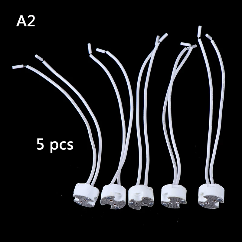 1 шт./5 шт./10 шт. держатель лампы Mr16 керамическая розетка база с высоким качеством кабель силиконовый для светодиодный и галогенные лампы - Цвет: 5pcs