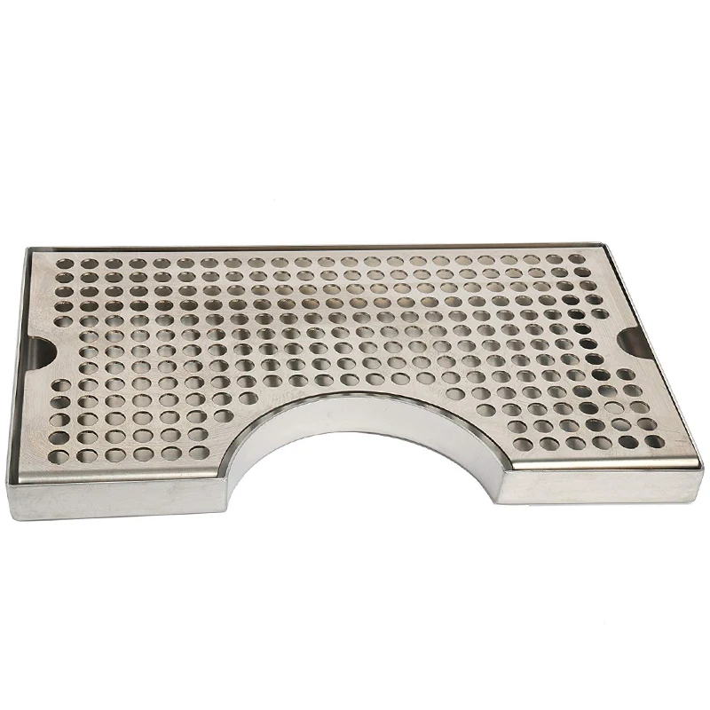 12" Inch Stainless Steel Beer Tower Surface Mount Drip Tray No Drain 