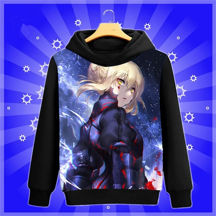Крутая аниме-Толстовка Fate/stay night артурия Пендрагон фигурка Косплей Толстовка с капюшоном Весна Осень Мужчины Женщины пуловер пальто - Цвет: 22