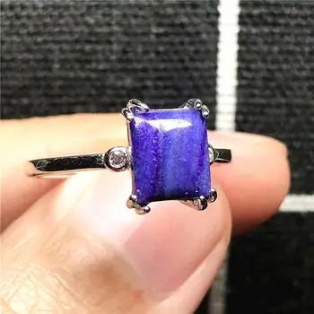 

10mm Top Natural Royal Purple Sugilite Ring For Woman Man 925 Silver Anticancer Stone Beads Adjustable Ring Beauty Jewelry AAAAA