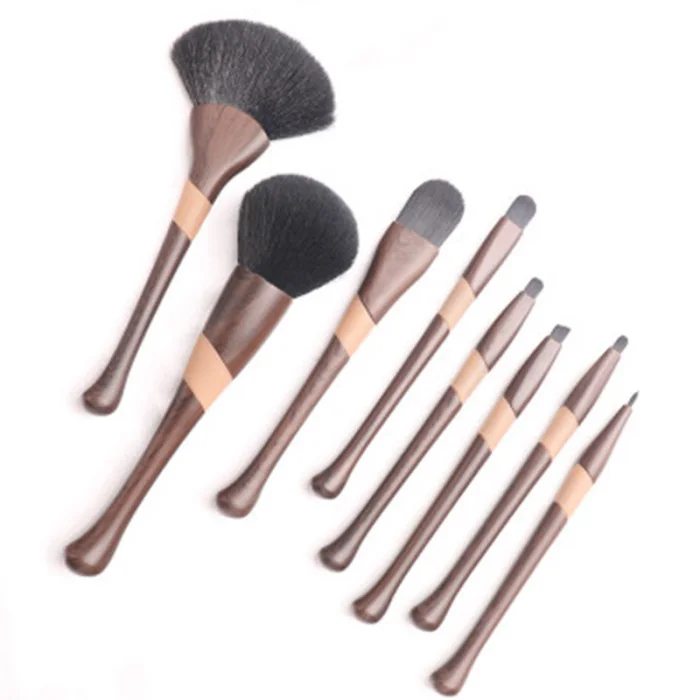8Pcs/set Makeup Brushes Wood Grain Handle Synthetic Makeup Brush Beauty Tools for Blending Foundation Powder Eyeshadow 9