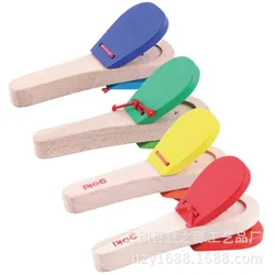 Percussão de madeira lidar com clapping castanhetas placa para o bebê instrumento musical pré escolar cedo brinquedos educativos