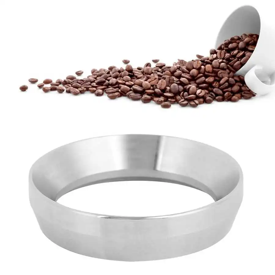 

51mm Stainless Steel Anti-Fly Powder Coffee Dosing Ring Funnel Kitchen Coffee Machine Accessories Coffee Making Machine Parts