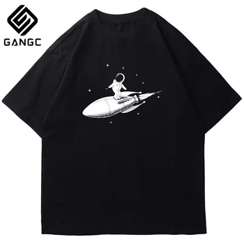 

Astronaut printing men T shirt Cotton casual short sleeve tee Funny design Tee O-neck knitted Vintage fabric street men t-shirt