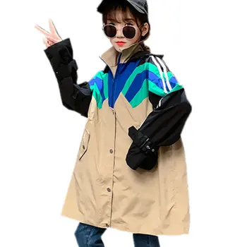 

Trench Coats For Girls Teenage Windbreaker Autumn Long Hooded Coats Children Clothing Fashion Kids Clothes Outfits 8 10 14 Years
