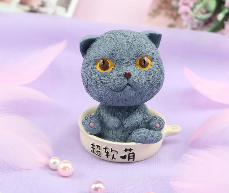 1pc Car Interior Decoration Cute Cat Doll Swing Car Ornaments Shaking Head Toys Home Decor