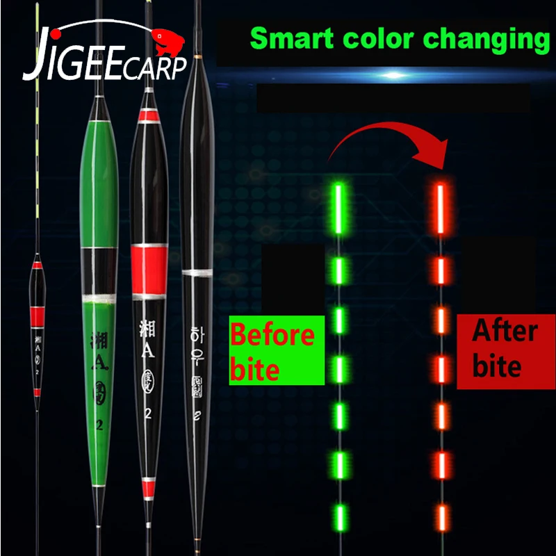 

JIGEECARP 1 PC Fish Bite Alarm Color Change Luminous Electronic Float Bright Night Carp Fishing Electronic Float Accessories