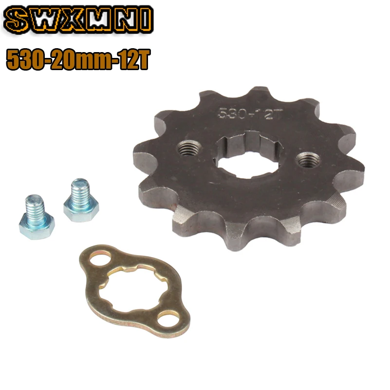 Ymiko 530 12T 17mm Motorcycle Front Engine Sprocket for 530 Chain with Retainer Plate Locker Motorcycle Dirt Bike PitBike ATV Quad Parts 