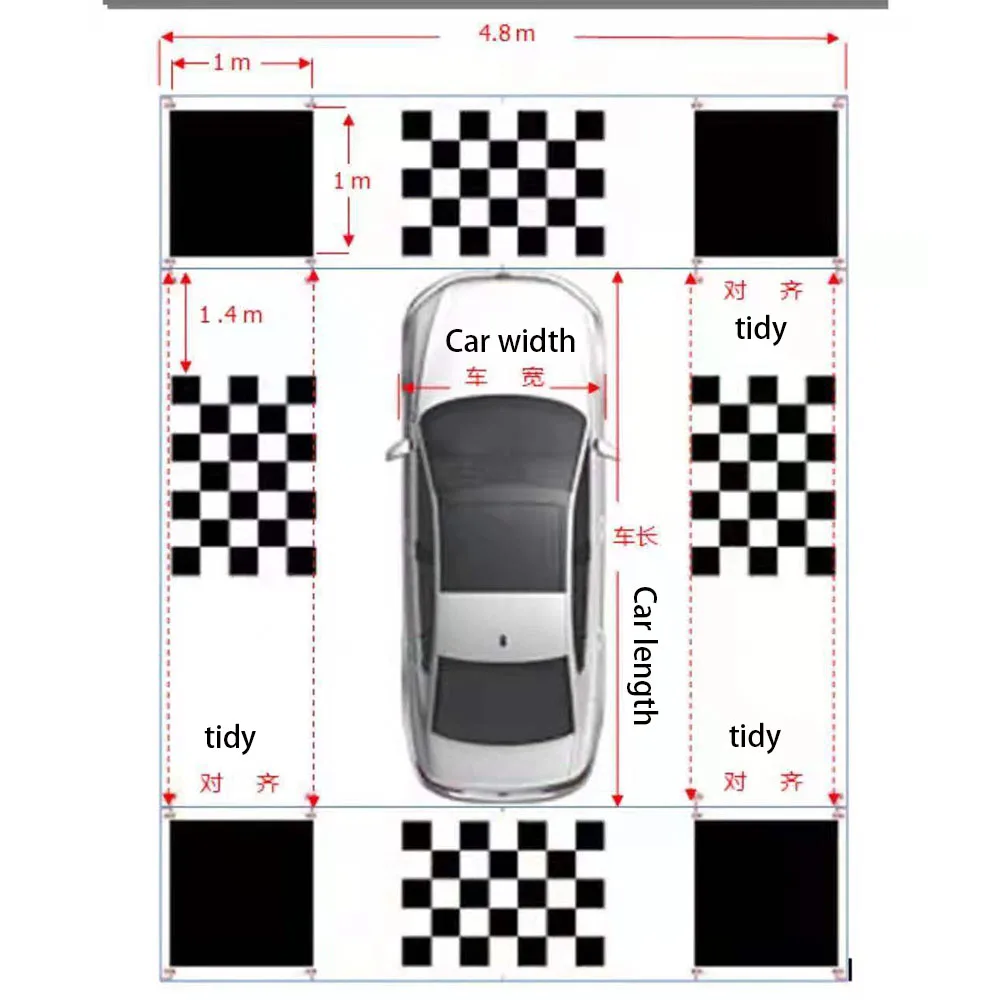 Panoramic surround DVR bird's-eye view system 360-degree vehicle camera system 3D 2D debugging calibration cloth