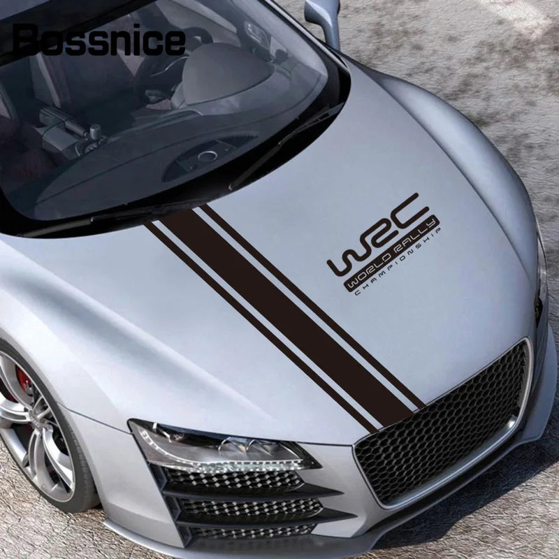 Fashion WRC Stripe Car Covers Vinyl Racing Sports Decal Head Sticker Wrap Stickers For Decoration Ford VW | Автомобили и