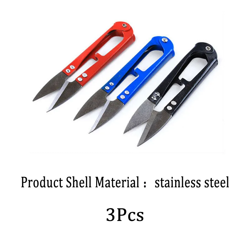 3pcs stainless steel 3 шт. Новое использование красочные портной ножницы u-образный использовать ножницы секатор лески обрезки кусачки эфирные Швейные аксессуары ZXH - Цвет: 3pcs stainless steel