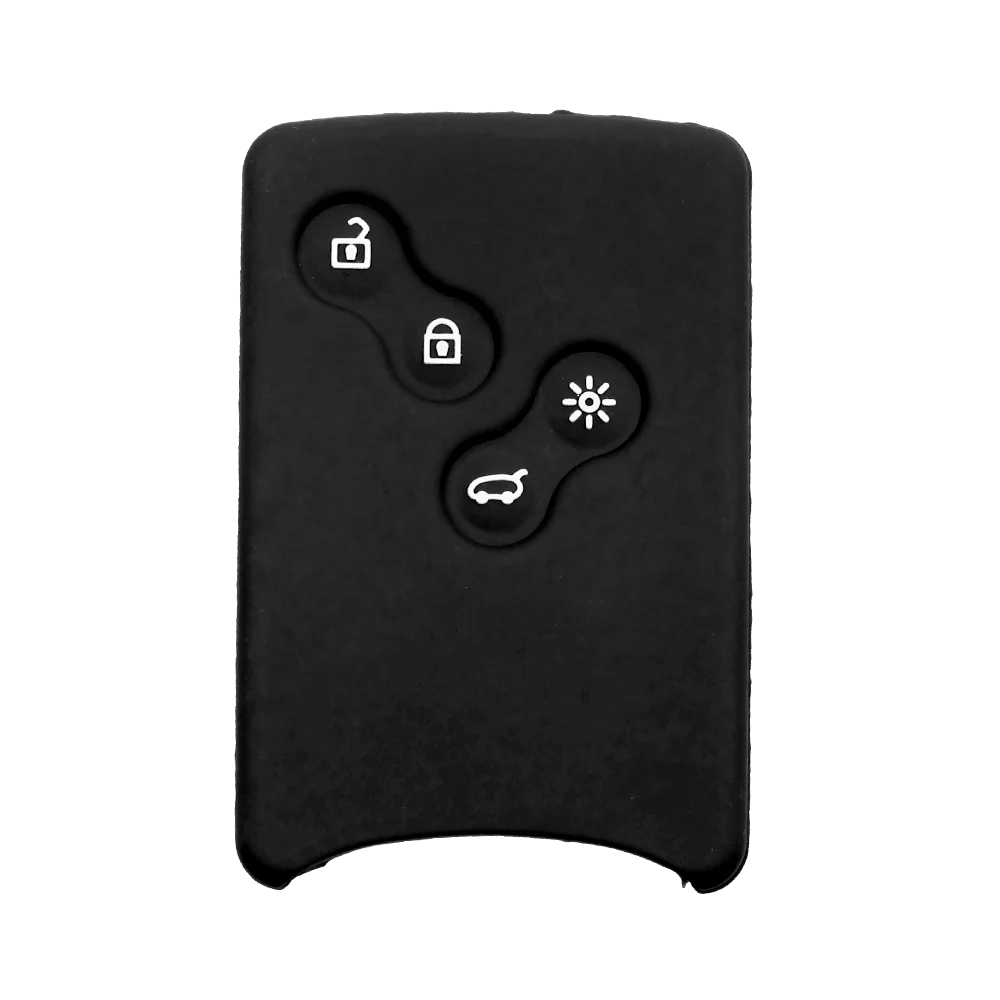 KEYYOU 4 кнопки ключи от автомобиля силиконовый резиновый чехол для Renault Clio Logan Megane 2 3 Koleos Scenic карта ключ протектор держатель - Название цвета: BLACK