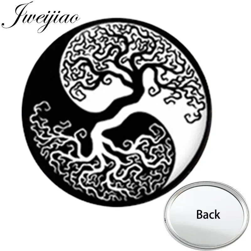 

Youhaken Yingyang Taiji Black And White Tree Art Photo One Side Mini Pocket Mirror Makeup Vanity Hand Travel Purse Mirror