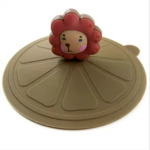 Lion(11.5cm) 10,8 см Мультяшные силиконовые крышки для чашек, пылезащитные многофункциональные креативные крышки для воды, керамические стеклянные кружки, крышки для чашек, аксессуары для чашек - Color: Lion(11.5cm)