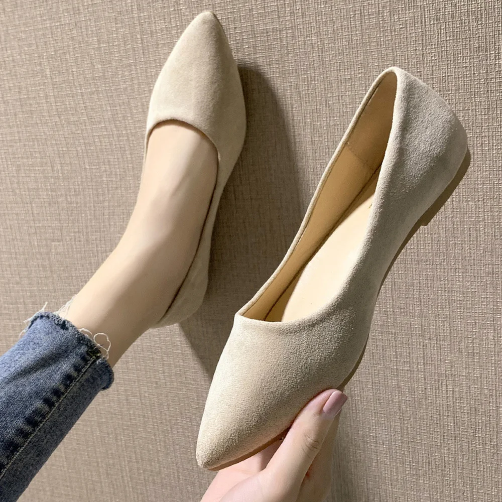 Zapatos planos de tacón plano para mujer, calzado de trabajo, punta  estrecha, fondo suave, color negro, para las cuatro estaciones, Primavera,  2020|Zapatos náuticos| - AliExpress