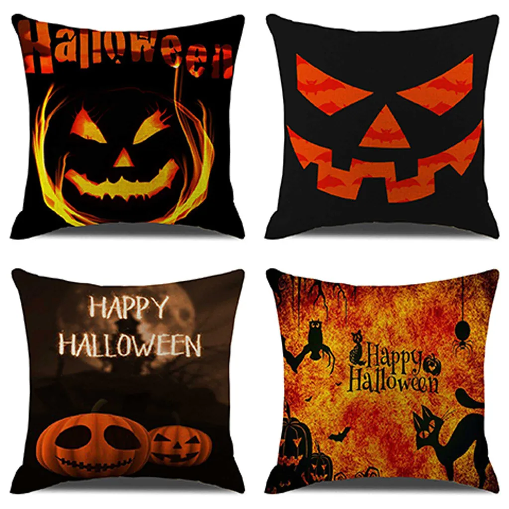 4PCS Halloween Throw Pillow Case Trick or Treat Creative Decorative Pillowcase Halloween Demon Printing Pillow Case kussensloop - Цвет: L