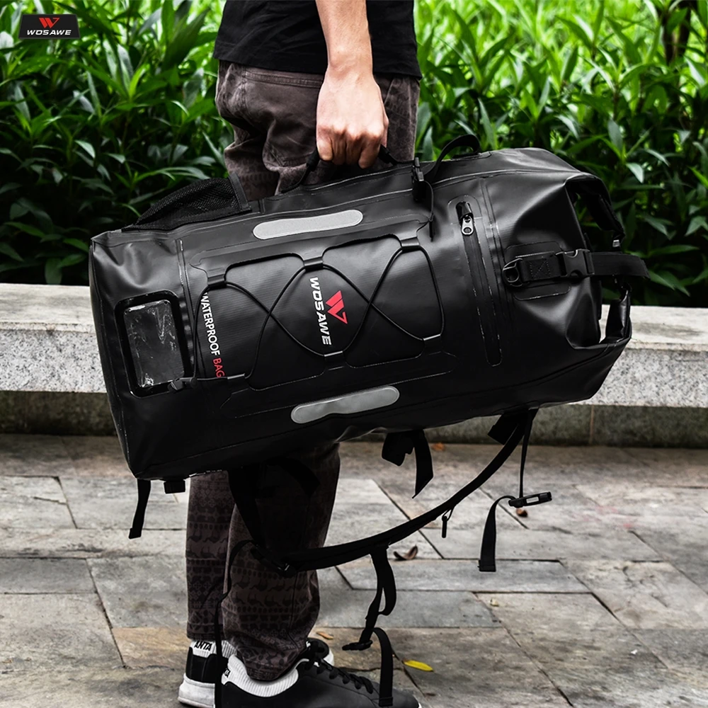 

WOSAWE Motorcycle Bag Full Waterproof Hiking Backpack Tail Saddle Bag Moto Riding Rear Package Helmet Bag Motorbike 30L Capacity