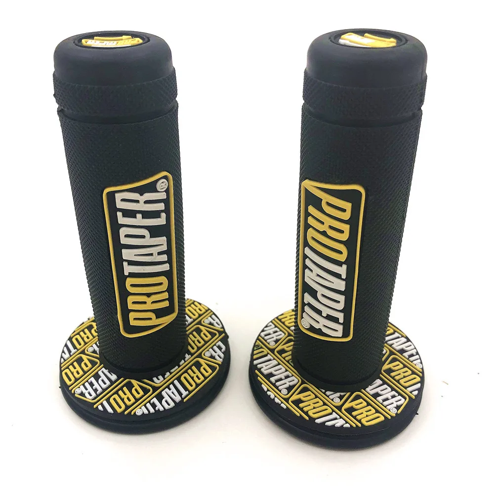 Yellow Рукоятка Pro taper для мотоцикла, высокое качество, Protaper, Dirt Pit Bike, для мотокросса, 7/8 дюймов, руль, резиновый гель, рукоятки, Тормозные ручки - Цвет: Yellow