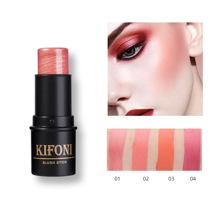 Blush Stick 4 Color Facial Makeup Shimmer Blush Cheek Highlighter Bronzer Contour Cream Blusher Cosmetics Brighten Make Up