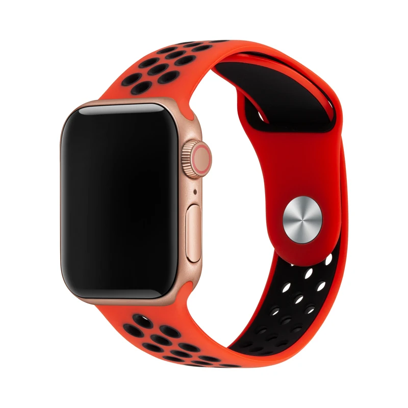 Спортивный ремешок для наручных часов Apple Watch 38 мм 40 мм 42 44 мм замена силиконовый браслет ремешок для наручных часов iWatch серии 4/3/2/1 81010