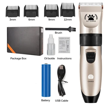 

5 Adjustable Electric Clippers Low Noise Pet Cat Dog Grooming Clippers Hair Trimmer Shaver Kit Pet Hair Clipper Efficient Trim